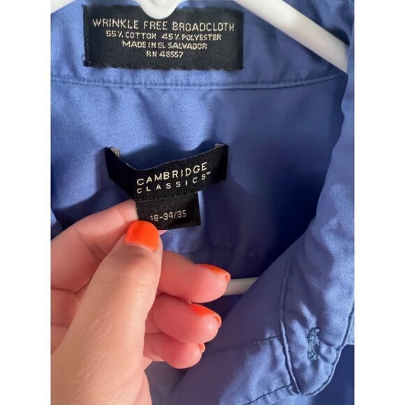 Cambridge classics wrinkle free button down size 34/35 - Picture 2 of 3